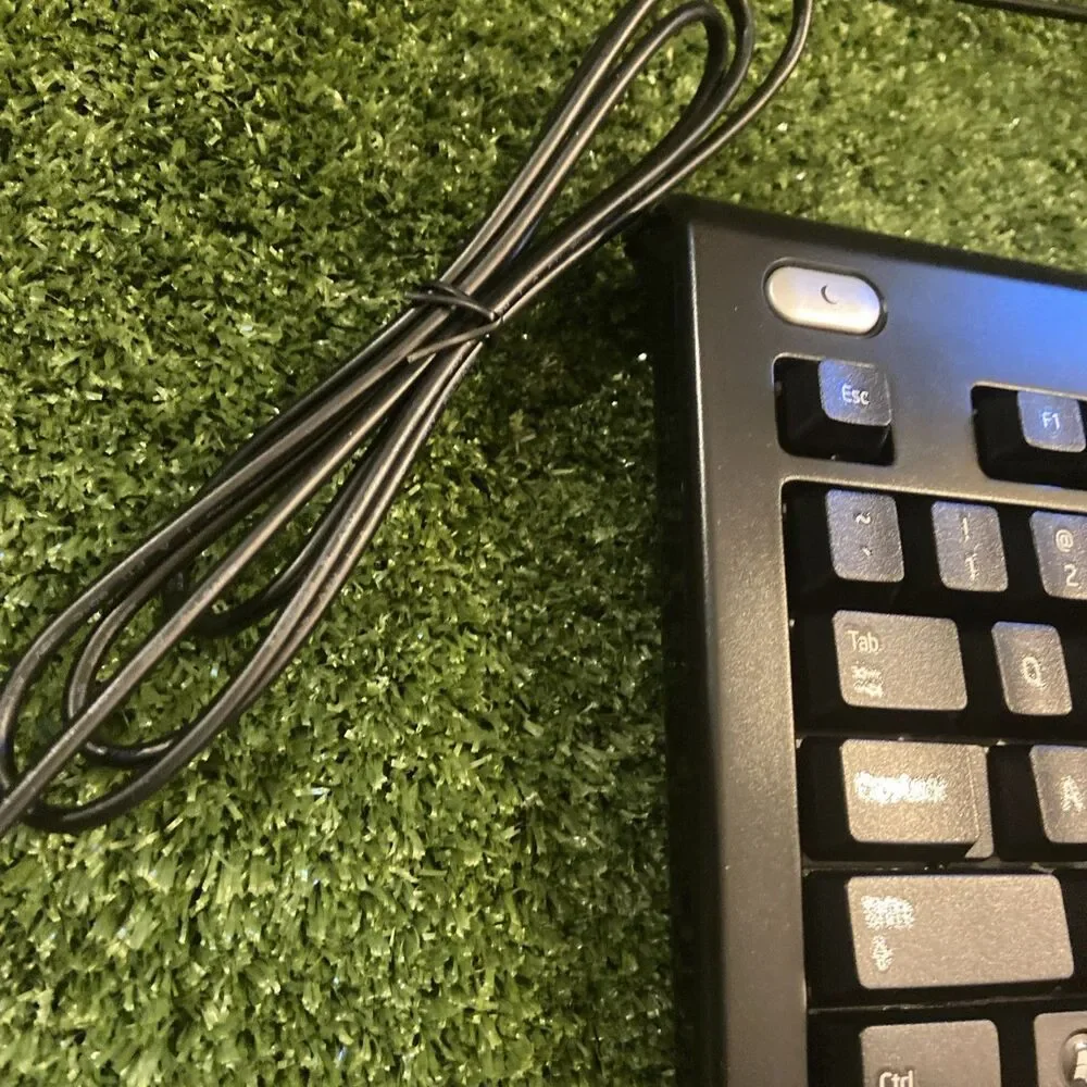 Vintage GATEWAY Wired Keyboard KB-0532 Ergonomic Black Microsoft PS/2